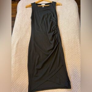 Black Ruched Maxi Dress